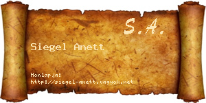 Siegel Anett névjegykártya