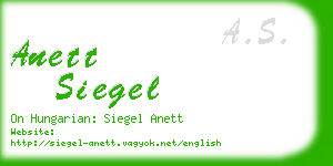 anett siegel business card